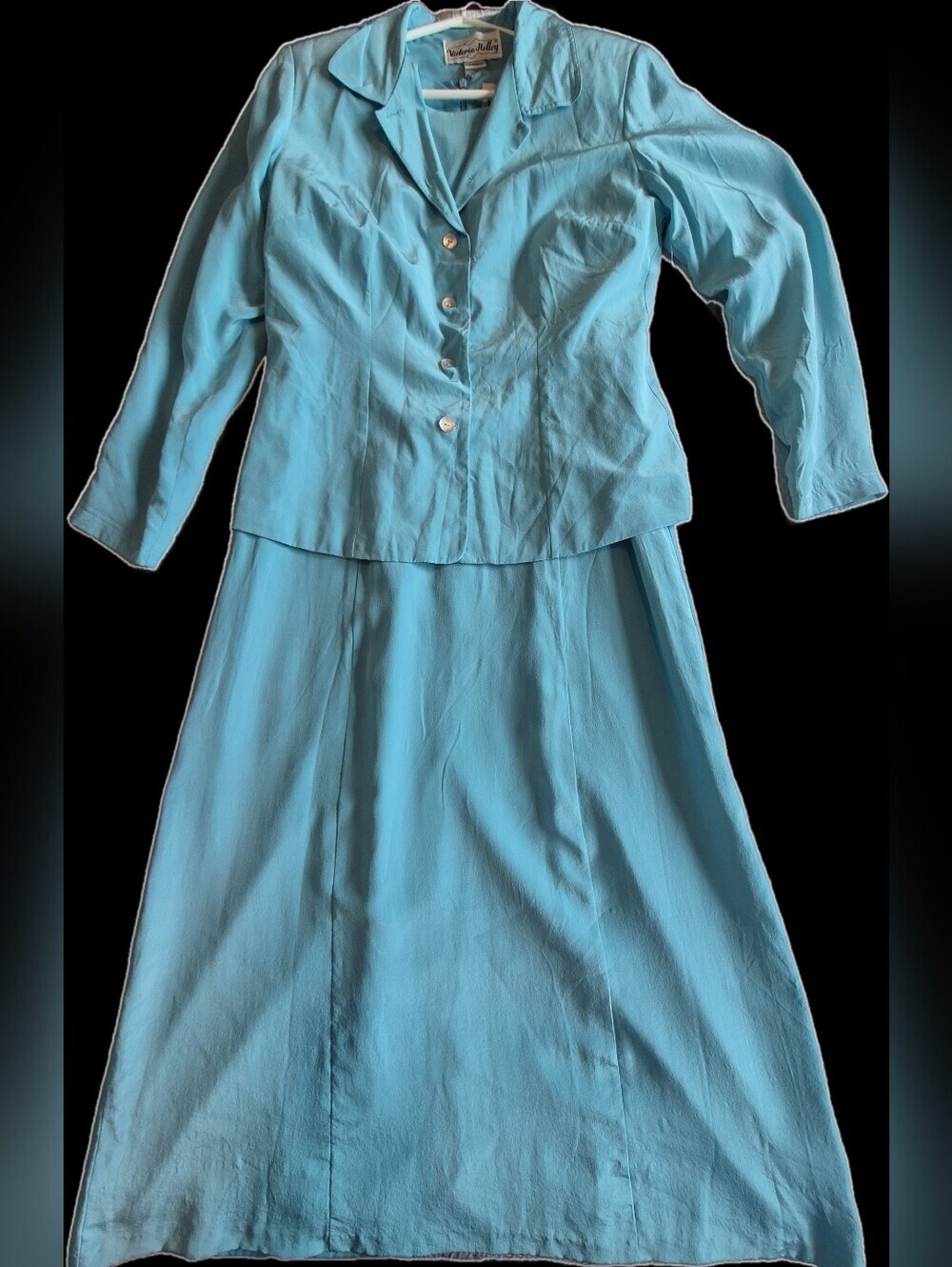 Victoria Holley size 12 Vintage 100% Silk Dress And Jacket Set New no tags